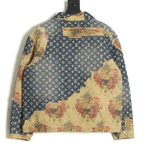 louis vuitton 22fw floral denim jacket